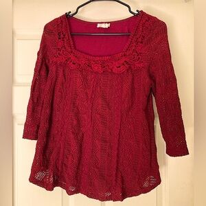 Meadow Rue (Anthropologie) small red blouse